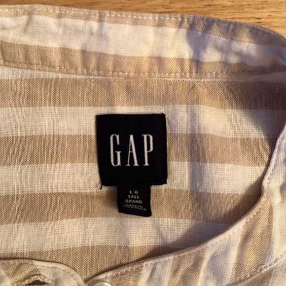 Large, GAP, white and tan striped summer sun dress, great for the office - Picture 2 of 2